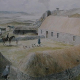 Watercolour reconstruction of Rubh’ an Dunain by David L. Roberts as it might have appeared in the mid-18th century.  Courtesy of Skye and Lochalsh Archive Centre, High Life Highland.